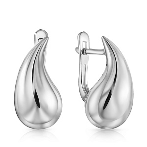 Серьги с английским замком из белого золота