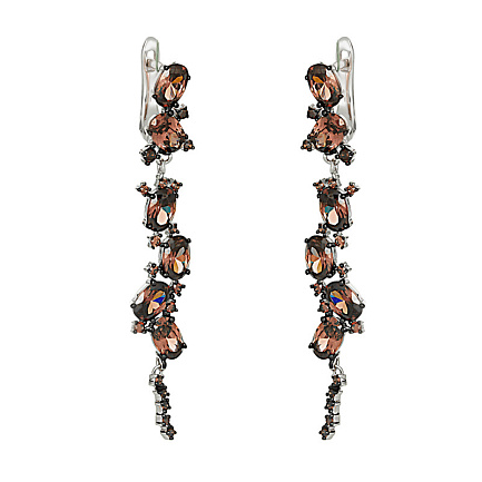 Серьги с английским замком из серебра с фианитом