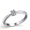 Кольцо из серебра с бриллиантом