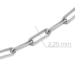 Цепь автомат из серебра, плетение якорная с удлиненным звеном