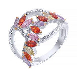 Кольцо из серебра с фианитом