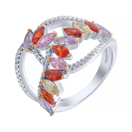 Кольцо из серебра с фианитом