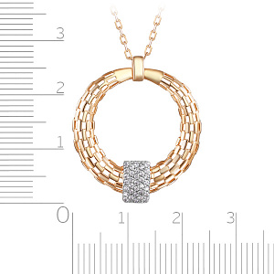 Колье из красного золота с фианитом