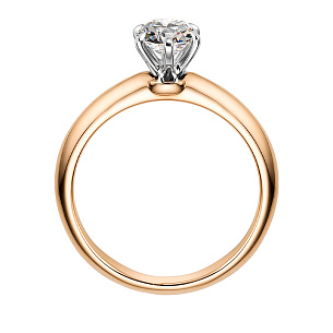 Кольцо из красного золота с бриллиантом