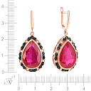 Серьги с английским замком из красного золота с бриллиантами