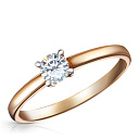 Кольцо из красного золота с фианитом