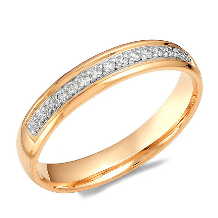 Кольцо обручальное из красного золота