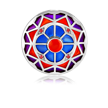 Кольцо из серебра с ониксом, фианитами Сваровски