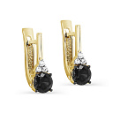 Серьги с английским замком из желтого золота