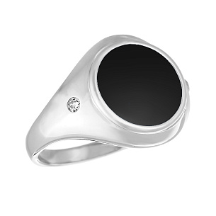 Кольцо из серебра с керамикой и циркониями