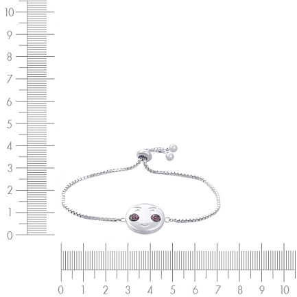 Браслет декоративный из серебра с фианитом