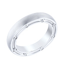 Кольцо обручальное из белого золота с бриллиантами