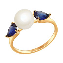 Кольцо из красного золота с жемчугом