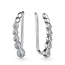 Серьги из серебра с фианитами