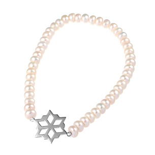 Браслет декоративный из серебра с жемчугом