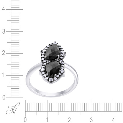 Кольцо из серебра с фианитом