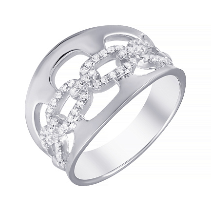 Кольцо из серебра с фианитом