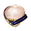 Кольцо из желтого золота с кварцем, лунными камнями