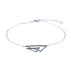 Браслет декоративный из серебра с фианитом