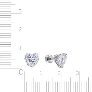 Пусеты из серебра с фианитами