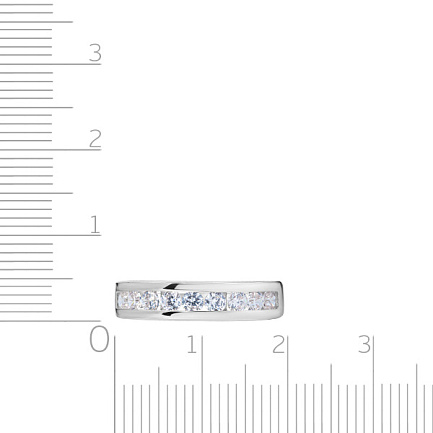 Кольцо из белого золота с фианитами