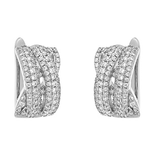 Серьги с английским замком из серебра с циркониями