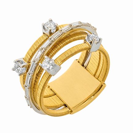 Кольцо из комбинированного золота с бриллиантами