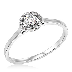 Кольцо из белого золота с бриллиантами