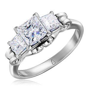 Кольцо из белого золота с бриллиантами