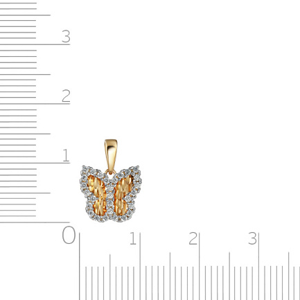 Подвеска из красного золота с фианитом