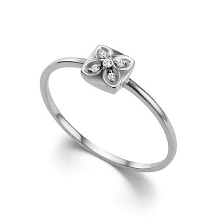 Кольцо из белого золота с бриллиантом