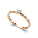 Кольцо из красного золота с бриллиантом