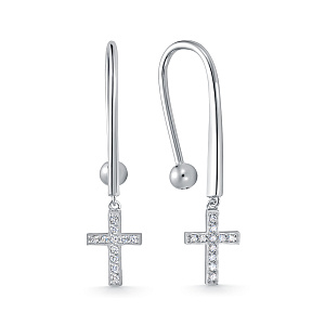 Серьги из белого золота с бриллиантами