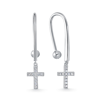 Серьги из белого золота с бриллиантами