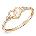 Кольцо из красного золота с фианитом