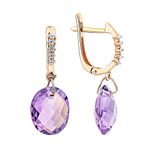 Серьги с английским замком из красного золота