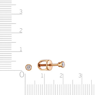 Пусеты из красного золота с бриллиантами