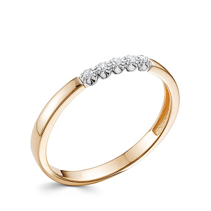 Кольцо из красного золота с бриллиантом