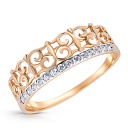 Кольцо из красного золота с фианитом