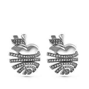 Серьги с английским замком из серебра с фианитами