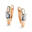 Серьги с английским замком из красного золота с бриллиантами