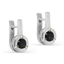 Серьги с английским замком из белого золота с бриллиантами