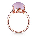 Кольцо из красного золота с бриллиантами, кварцем