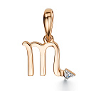 Подвеска из красного золота с бриллиантом