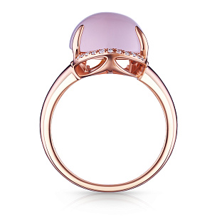 Кольцо из красного золота с кварцем