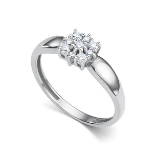 Кольцо из белого золота с бриллиантом