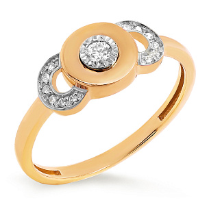 Кольцо из желтого золота с бриллиантами