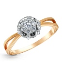 Кольцо из красного золота с фианитом