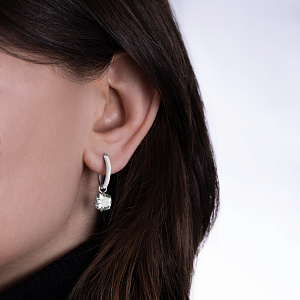 Серьги с английским замком из серебра с эмалью