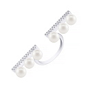 Кольцо из серебра с жемчугом, фианитом